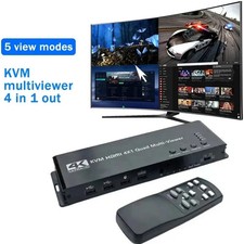 4K HDMI KVM 4x1 Quad Multi Viewer 4 in 1 Out Seamless Switch Video Processor picture