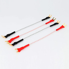 4PCS Jumper Cable Silver Plated Speaker Bridge Cable with Gold Plated Spade Plug picture