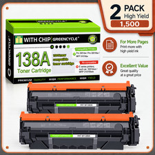 2 Pack W1380A 138A Toner Cartridge Replacement for HP 3001dw 3001fdw MFP 3101fdw picture