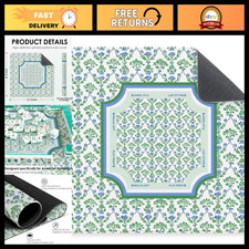Chinoiserie Green Floral Mahjong Mat 31.5