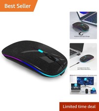 Elegant Wireless Bluetooth Mouse with LED Lights & Rechargeable Battery - Sli... picture