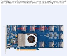 PLX88096 Expansion Card PCIe 4.0 TO 10 Port SFF-8654 5 *PCI-E 16X 10* PCIE 8X US picture