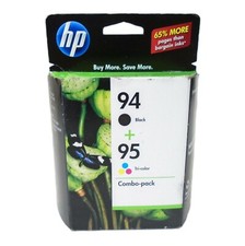 Set Genuine Factory Sealed HP 94 Blk & 95 Color Inkjet Cartridges dated 2019-20 picture