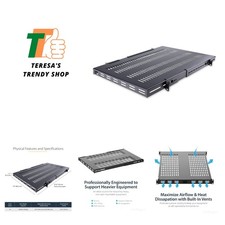 Compact 1U Vented Rack Shelf - 19'' Universal Fit for AV/Networking Gear picture