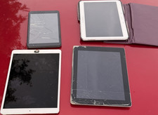 Apple iPad (2) and Samsung (2) tablet. Cracked front screen picture