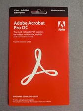 Adobe Acrobat Pro DC Software Card 1 Year Subscription  for Windows + Mac OS picture