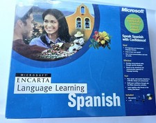 Microsoft Encarta Language Learning Spanish PC CD-ROM Big Box 2000 Vintage picture