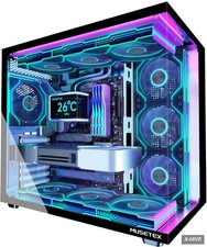 MUSETEX Y6 PC Case, Pre-Installed 7 Infinity Mirror PWM ARGB Fans, ATX Mid Tower picture