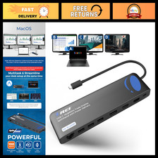 USB C Docking Station Triple Monitor 4K@60Hz, 2 HDMI, DisplayPort, 85W PD, Ether picture