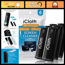 6X 2-in-1 Screen Cleaner Spray & Microfiber Cloth for Laptops, Phones, Tablets - picture