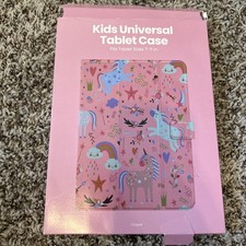 Kids Unicorns Universal Tablet Case Pink heart Cloud Rainbow Bird Fits 7- 11
