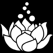 LOTUS FLOWER White 5 inch white vinyl decal picture