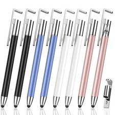 Stylus Pen for Touchscreen Disc & Rubber,8Pack Universal Stylus with Cap & Stand picture
