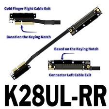 ADT-LINK PCIe 5.0 x4 to x8 Dual Reverse Soft Ribbon Cable 30cm for SSD/HDD/NIC picture