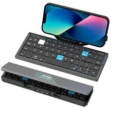 Mini Foldable Aluminum Alloy Keyboard with Magnetic Stand for Tablet iPad Phone picture