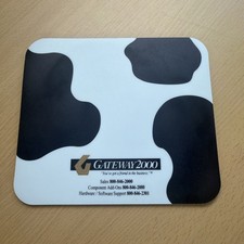 Vintage Gateway 2000 Computers Cow Print Mouse Pad 7.25x8.25” Mousepad picture