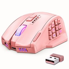 Pink UtechSmart Venus Pro Wireless MMO Gaming Mouse, 16,000 DPI Sensor, picture