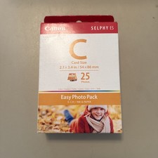 Canon Selphy ES Card Size Paper & Ink Easy Photo Pack 25 Cr E-C25 2.1’x3.4’ NIB picture
