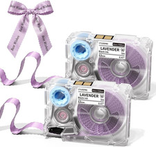 A30 P15 Exclusive Embellish Black Print on Purple Satin Ribbon, Fabric Ribbons f picture