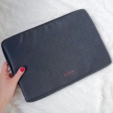NEW NEW Guess Black Faux Leather Laptop Tablet Zipper Case 16