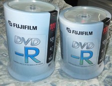 Fujifilm DVD-R 2X 100 Lot 200 Discs New Sealed 120 min/4.7GB/16X picture