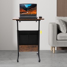 Rolling Laptop Desk Adjustable Height Computer Table Stand with Storage picture