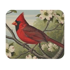 Male Cardinal Mouse Pad bird watcher avian desk office nature redbird picture