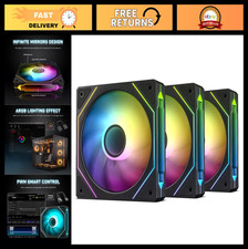 120mm Infinite Mirror Design Case Fans - 3-in-1 RGB LED Cooling System picture