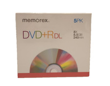Memorex DVD+R DL Double Layer 8.5GB 5 Pack Blank Discs Sealed picture