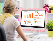 2 Pcs Pink Computer Monitor Cover with Cat Ear, Furry Dust Cover picture
