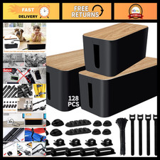 128PCS Cable Management Kit - 3 Pack Cord Hider Boxes for Power Strips, Wire Org picture