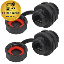 2Pcs RJ45 Shielded Panel Mount Connector CAT6A Socket Small, 2PCS picture