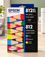 Epson 812XL DURABrite Ultra Ink Combo Black & Color T812XL-BCS Dmg Box New picture