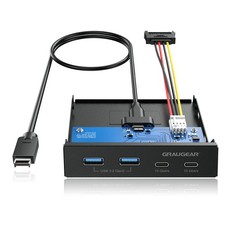 GRAUGEAR 3.5 Inch Front Panel Hub, 4 Ports Internal Metal USB 3,5 Zoll, Black picture