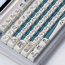 Chiikawa Hachiware Keycaps 131 Keys PBT Mechanical Keyboard Birthday Gift Decor picture