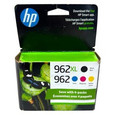Genuine HP 962XL 962 Ink Cartridges 4 Pack Black Cyan Magenta Yellow 3JB34AN picture