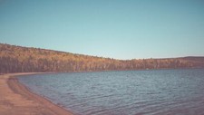 Landscape lake forest beach Custom Gaming Mat Desk picture