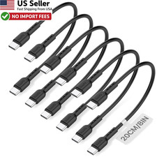 SOOPII 6-Pack Short USB C to USB C Cables 60W Fast Charging 8 Inch Black FROM US picture
