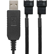 CRJ USB Step-Up 12V to Dual 4-Pin PC Fan Power Adapter Cable - 24
