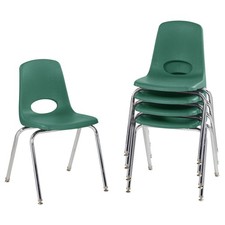 School Stack Chair 18 Swivel Glides Green 5 Pack Model 10371-GN picture
