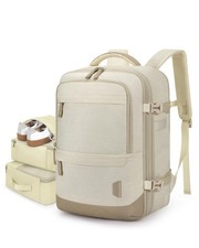 BAGSMART Compression Travel Backpack, 37L Expandable X-Large, Warm Beige picture
