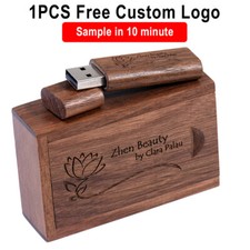 100% real capacity USB 2.0 Flash drive Wooden Photography gift box Free logo 64G picture