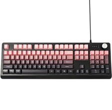 RGB Wired Gaming Keyboard Pink LED Backlit Full Size USB Keyboard w/ Volume Knob picture