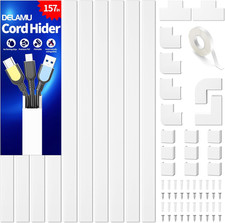 Cord Hider, 157In Wire Covers for Cords on Wall, Premium Cable Hider Cord Covers picture