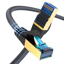 Cat 8 Ethernet Cable 10FT 40Gbps 2000MHz Outdoor Indoor Nylon Braided LAN Cable picture
