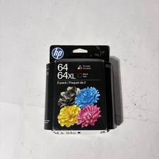 Genuine HP 64 XL Black & 64 Tri-Color Ink Catridges 2 Pack (Feb-2028) picture