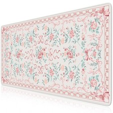 Pink Aesthetic Desk Mat Cute Computer Mouse Pad Protector For Women Office picture
