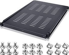  1U Adjustable Rack Mount Shelf Vented Server Rack Drawer 175 lbs 27.5 to 38 Inc picture