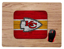 KANSAS CITY CHIEFS WOOD-GRAIN DESIGN MOUSEPAD MOUSE PAD HOME OFFICE GIFT NFL  picture