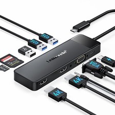 Lemorele Adaptador Hub 10-in-1 Usb 3.0 5gbps 4k HDMI+vga port for laptops picture